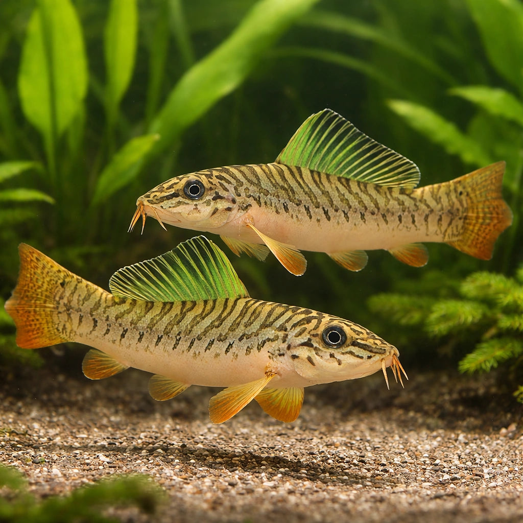 Acanthocobitis botia 4 - — tropical fish for sale UK — AI pair planted view