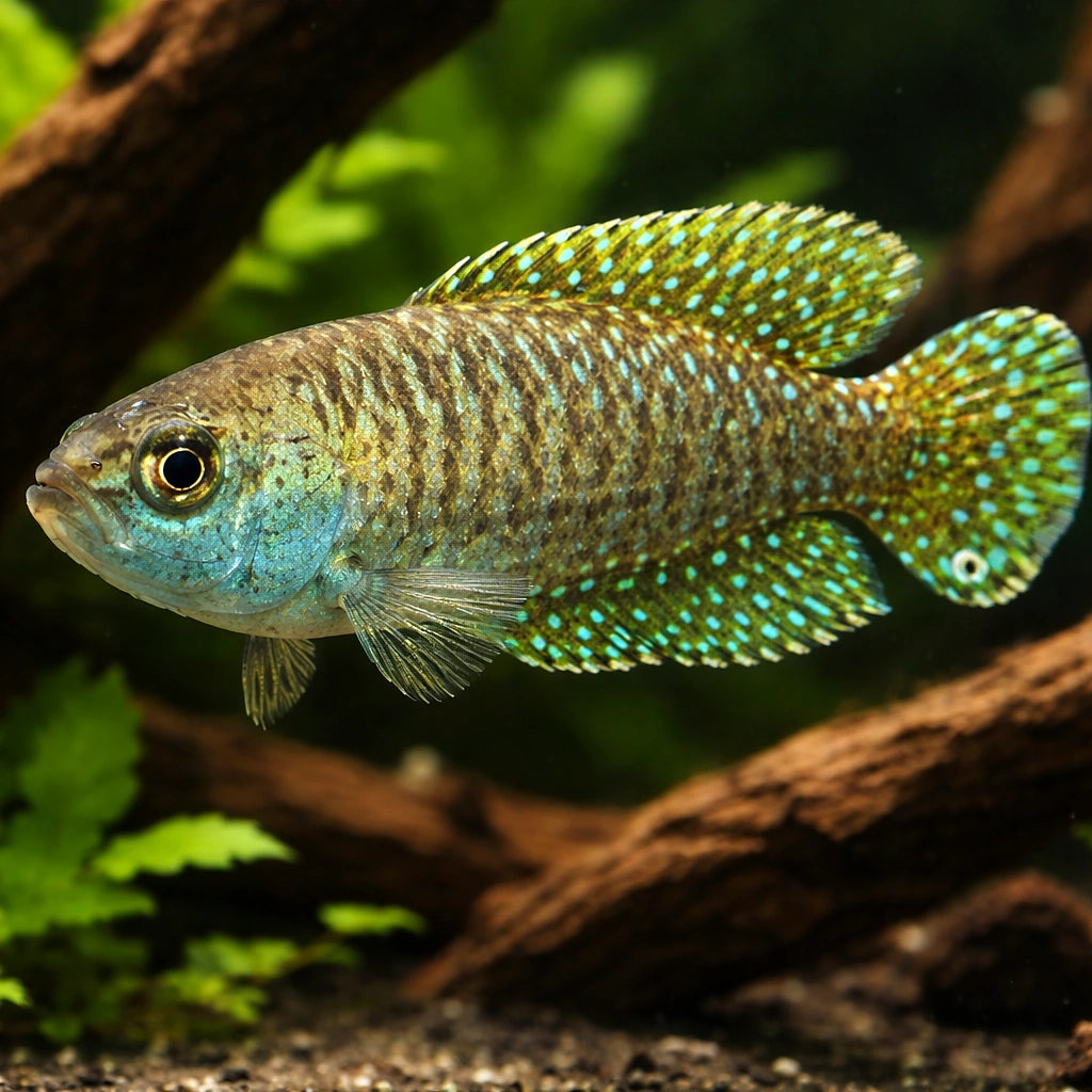 Afinis Pearl Fish — tropical fish for sale UK — AI hero driftwood view