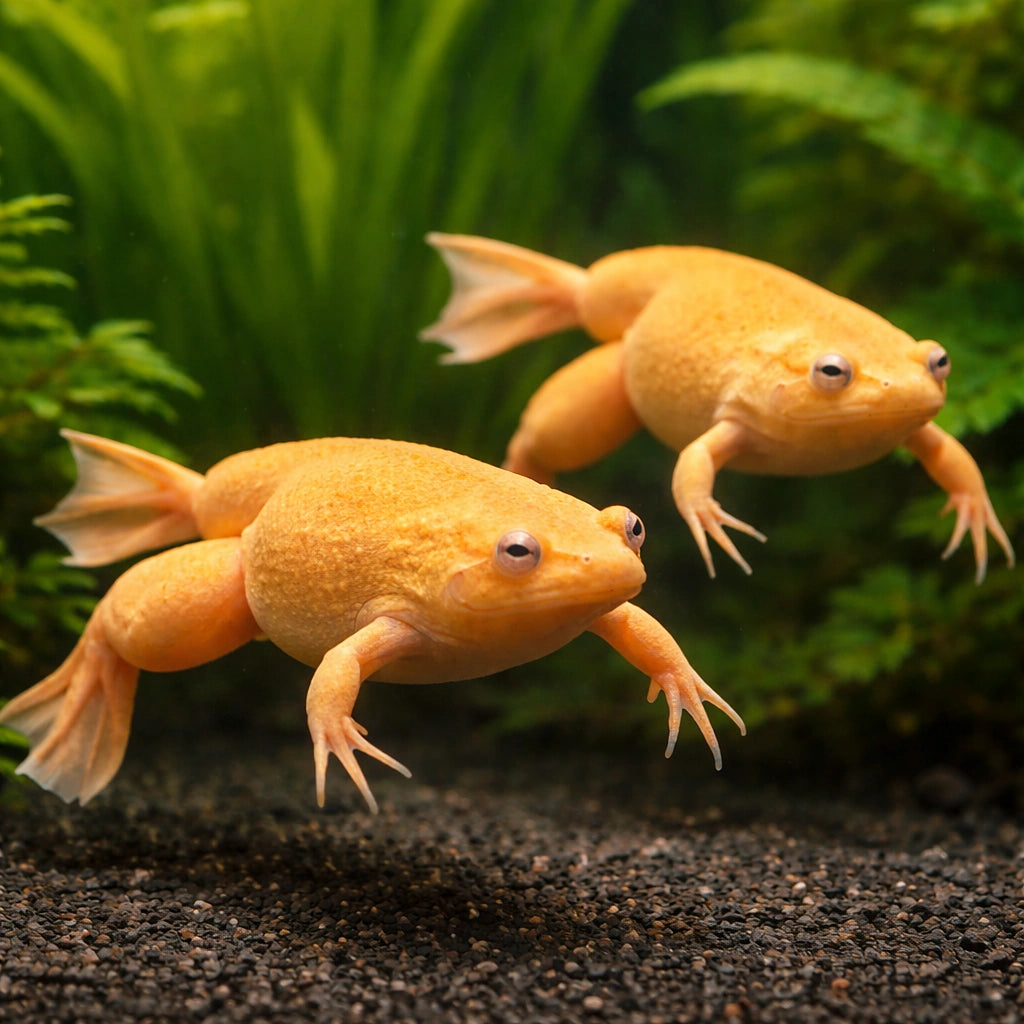 African clawed frog, albin — tropical fish for sale UK — AI pair planted view