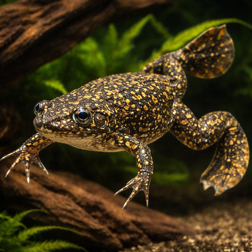 African clawed frog — tropical fish for sale UK — AI hero driftwood view