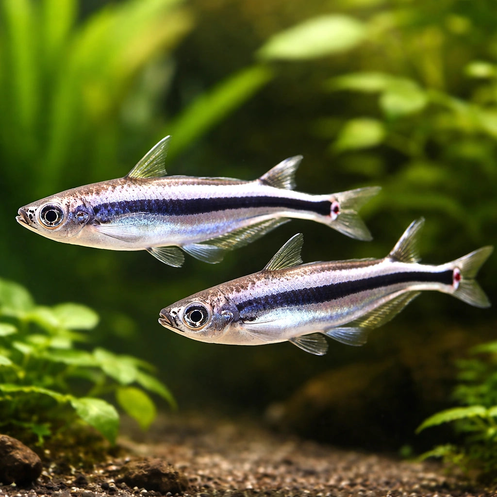African glass catfish — tropical fish for sale UK — AI pair planted view