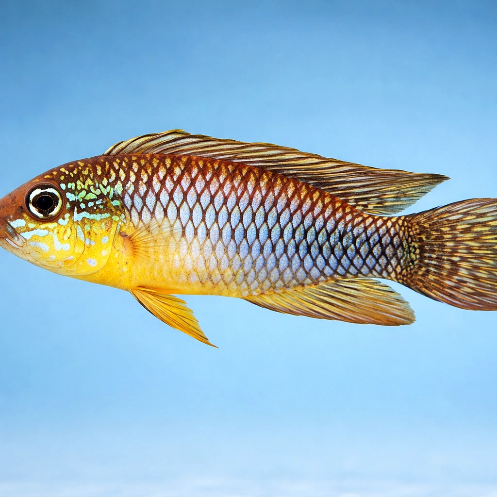 Agassiz' Dwarf Cichlid Santerem — tropical fish for sale UK — AI side clean view