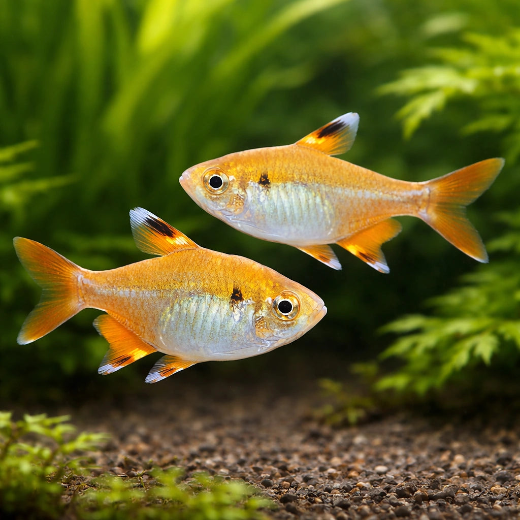 Albino Pristella — tropical fish for sale UK — AI pair planted view