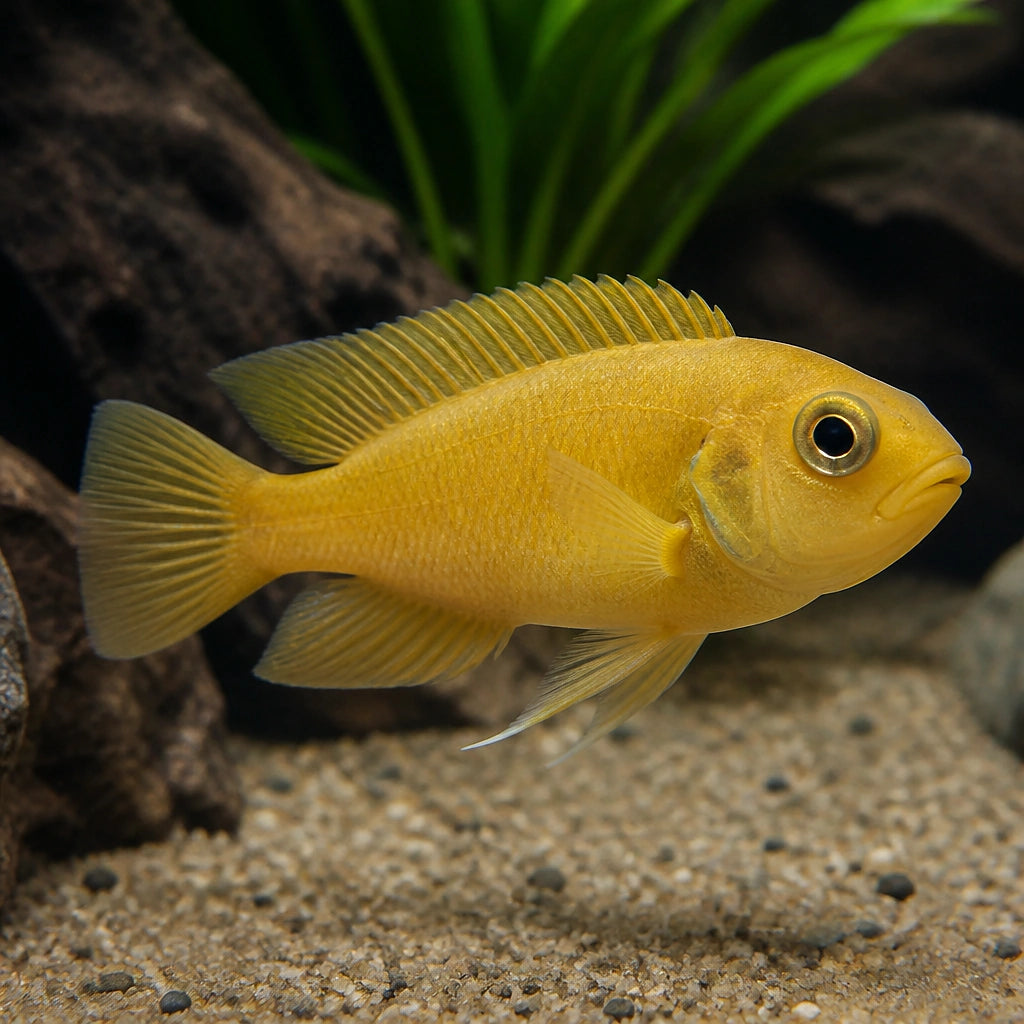 Gold Compressiceps — Lake Tanganyika Cichlids for sale UK — AI natural aquarium view