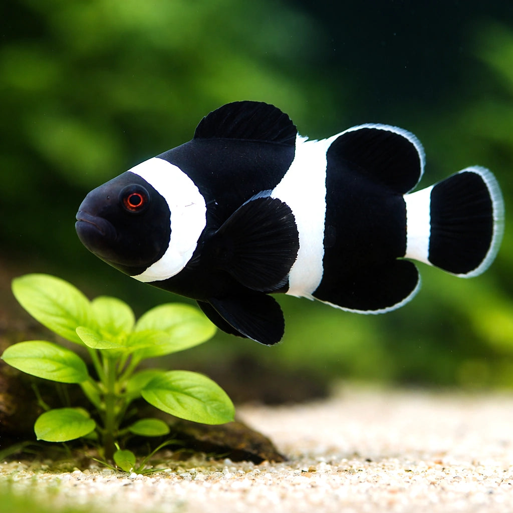 Amphiprion Ocellaris Black Clown Fish for UK Aquarists — tropical fish for sale UK — AI scale plant view
