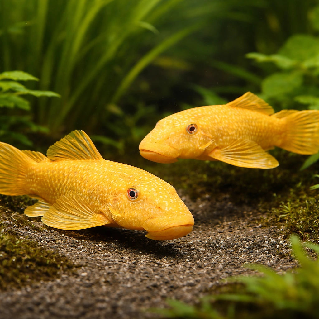 Ancistrus albino 2 - 2, — tropical fish for sale UK — AI pair planted view
