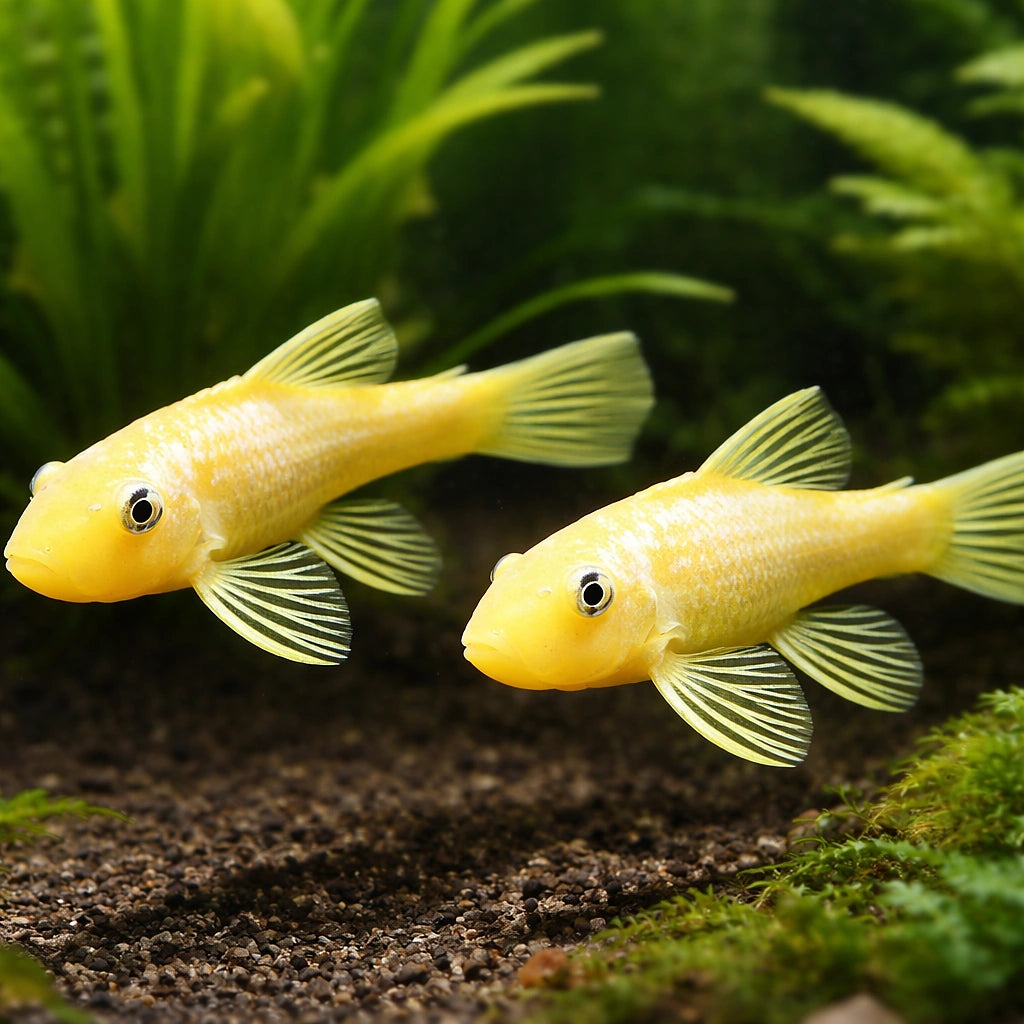 Ancistrus lemon l 144 4 - — tropical fish for sale UK — AI pair planted view
