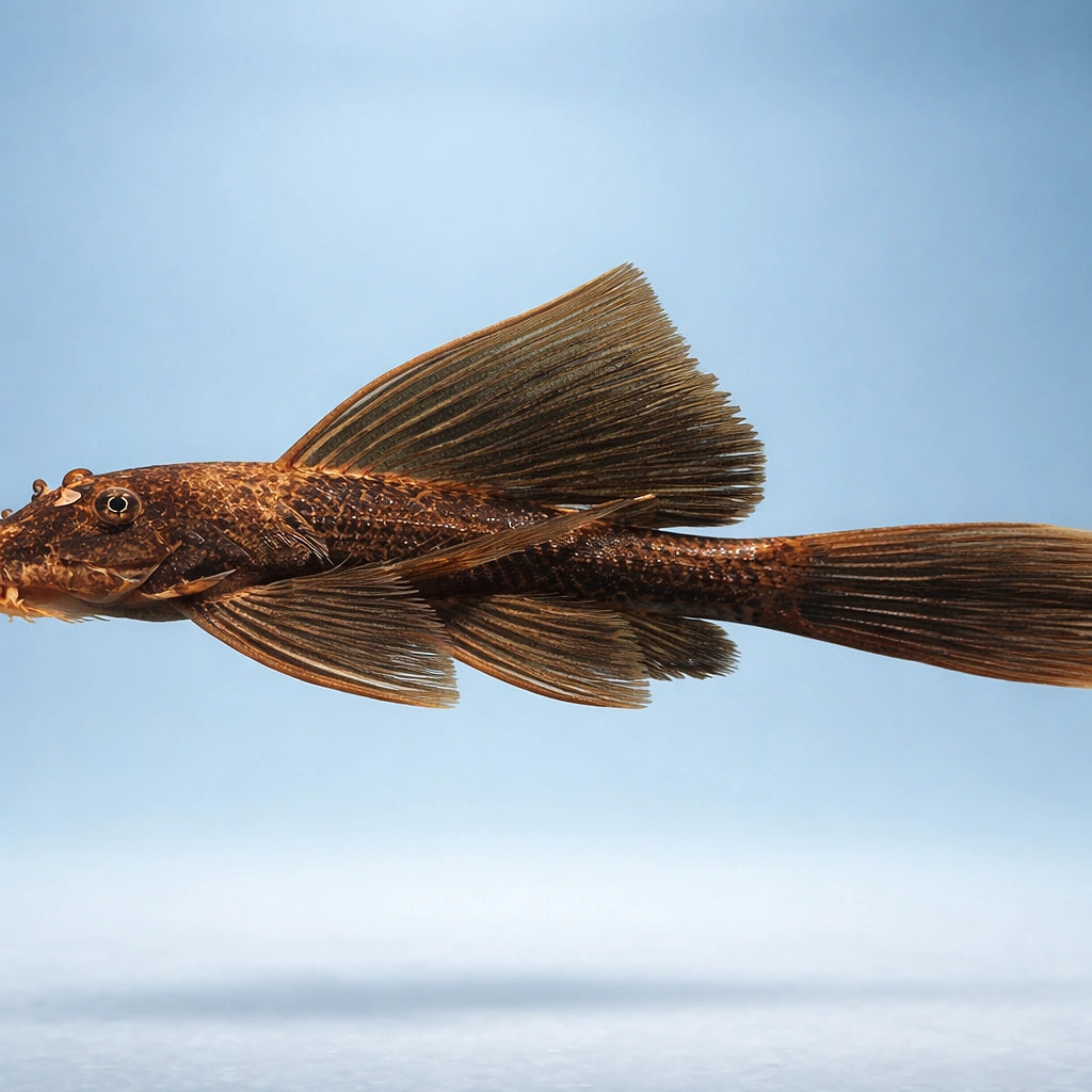 Long Fin Guama Bristlenose Pleco - Ancistrus Sp. LDA016 Long Fin - South America, Easy-Care Algae-Eater, Perfect for Beginners Looking to Create a Low-Maintenance Fish Tank, Stunning Algae Control for Freshwater Tanks — for sale UK — AI side clean view