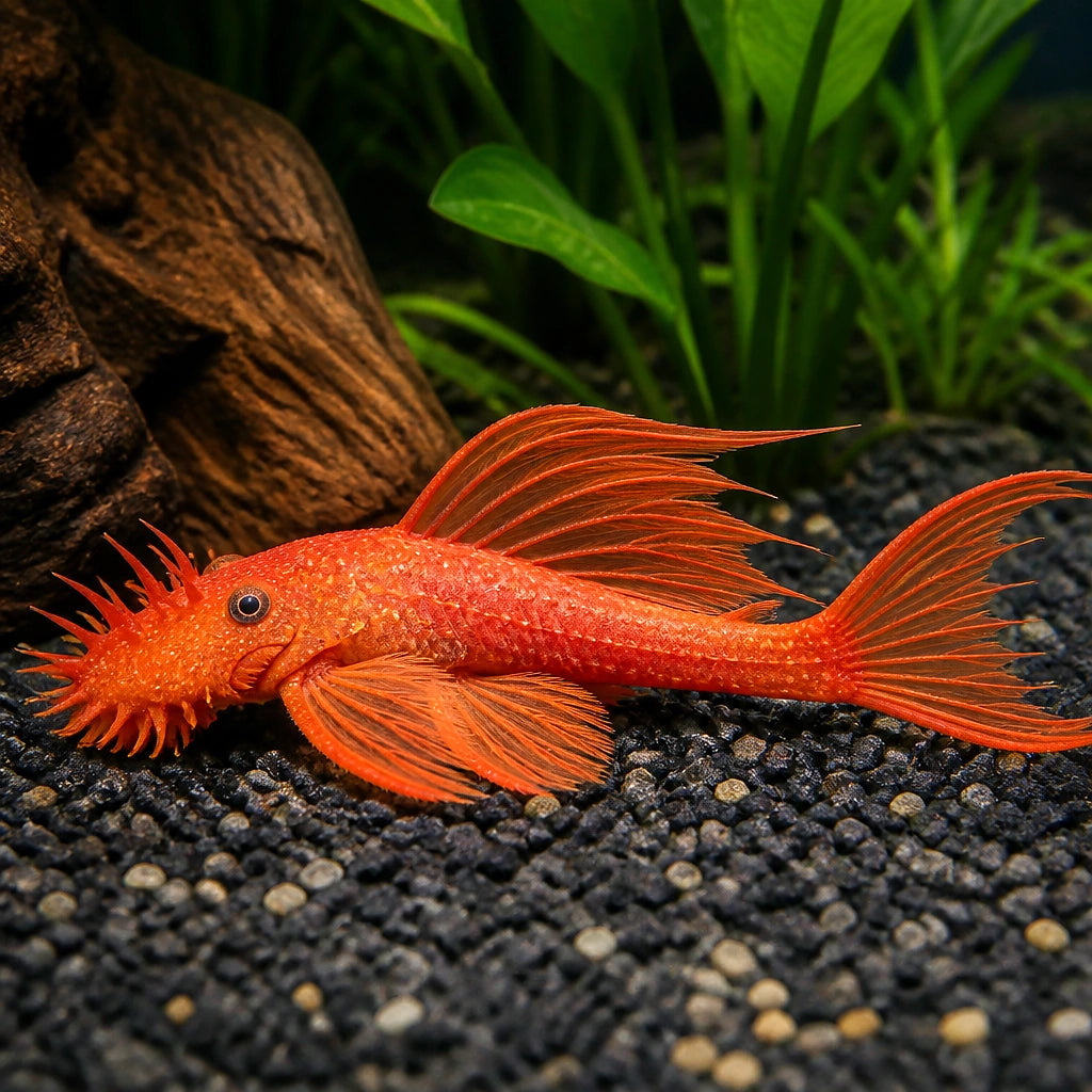 Red Long Fin Bristlenose Pleco — Catfish cory pleco for sale UK — AI natural aquarium view