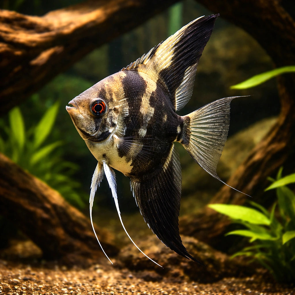 angelfish tank mates — Angelfish for sale UK — AI hero driftwood view
