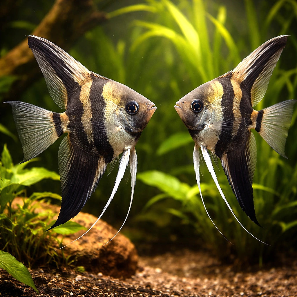 angelfish tank mates — Angelfish for sale UK — AI pair planted view
