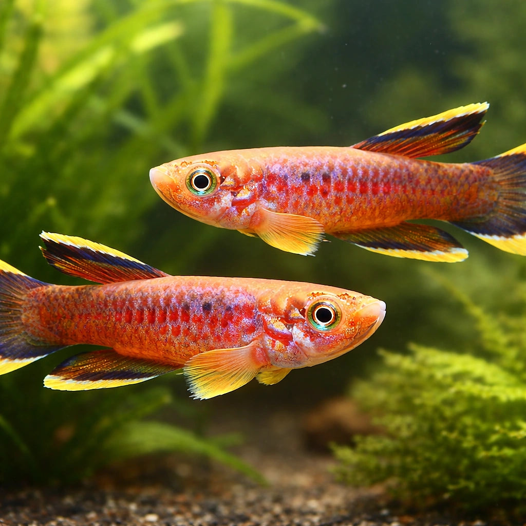 Aphyosemoin c. celiae Teke M — tropical fish for sale UK — AI pair planted view