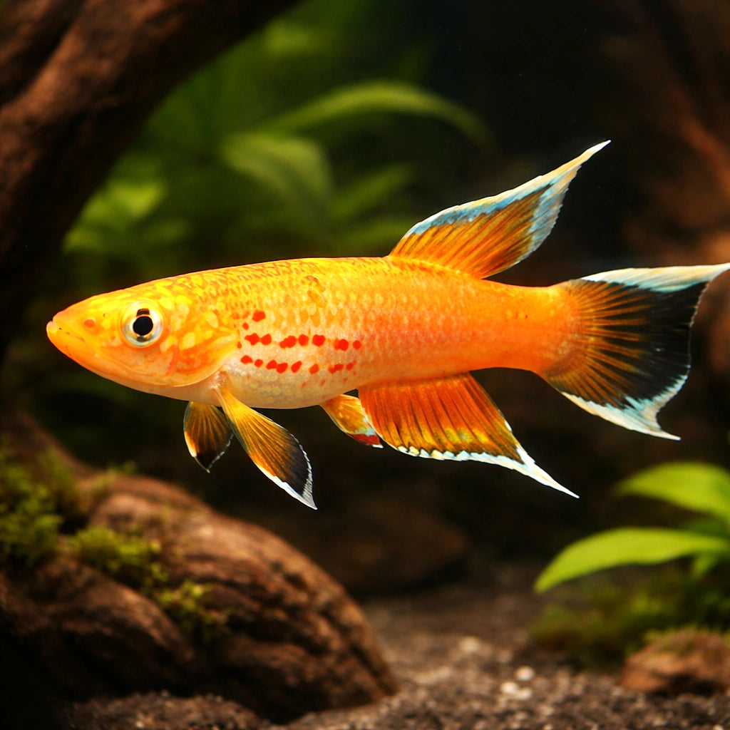 Apyosemion australe gold 3 - — tropical fish for sale UK — AI hero driftwood view