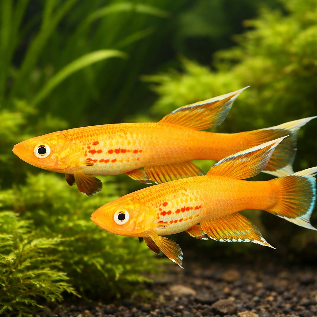 Apyosemion australe gold 3 - — tropical fish for sale UK — AI pair planted view