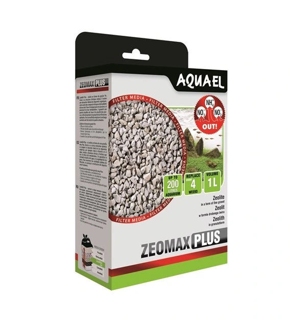 Aquael ZeoMax Plus 1L aquarium filtration media pack for ammonia reduction and clearer water