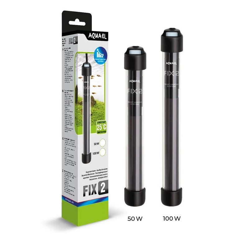 Aquael Glass Heater FIX 2 50 W aquarium heater in clear glass design