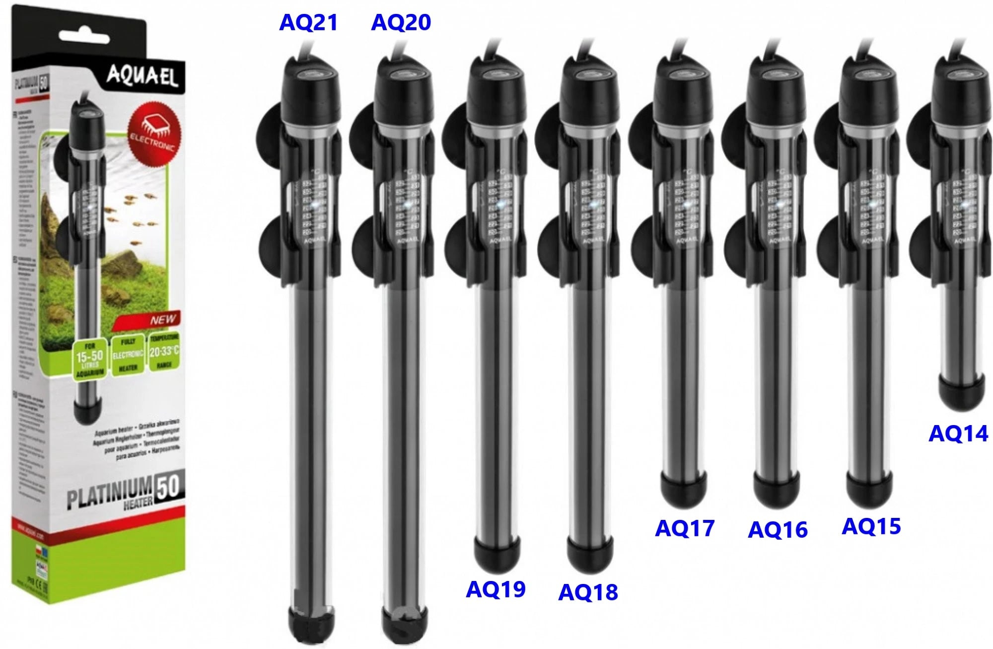 Aquael Glass Platinium Heater 25 W aquarium heater for small tanks
