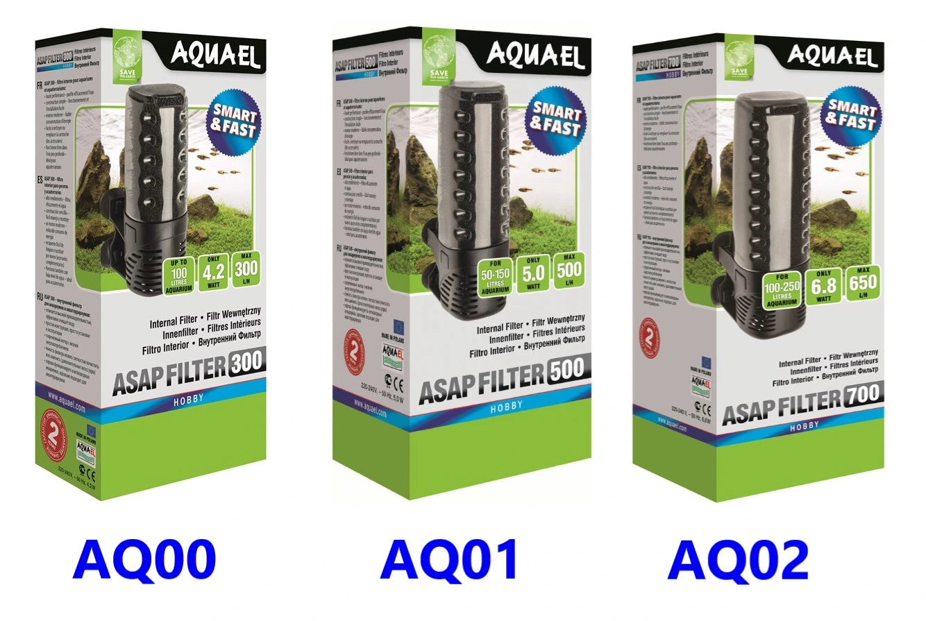 Aquael ASAP 300 l/h internal aquarium filter for compact freshwater filtration