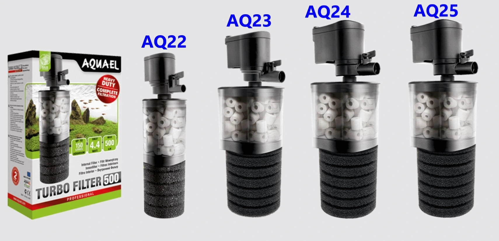 Aquael Turbo 500 l/h internal aquarium filter for compact aquarium filtration
