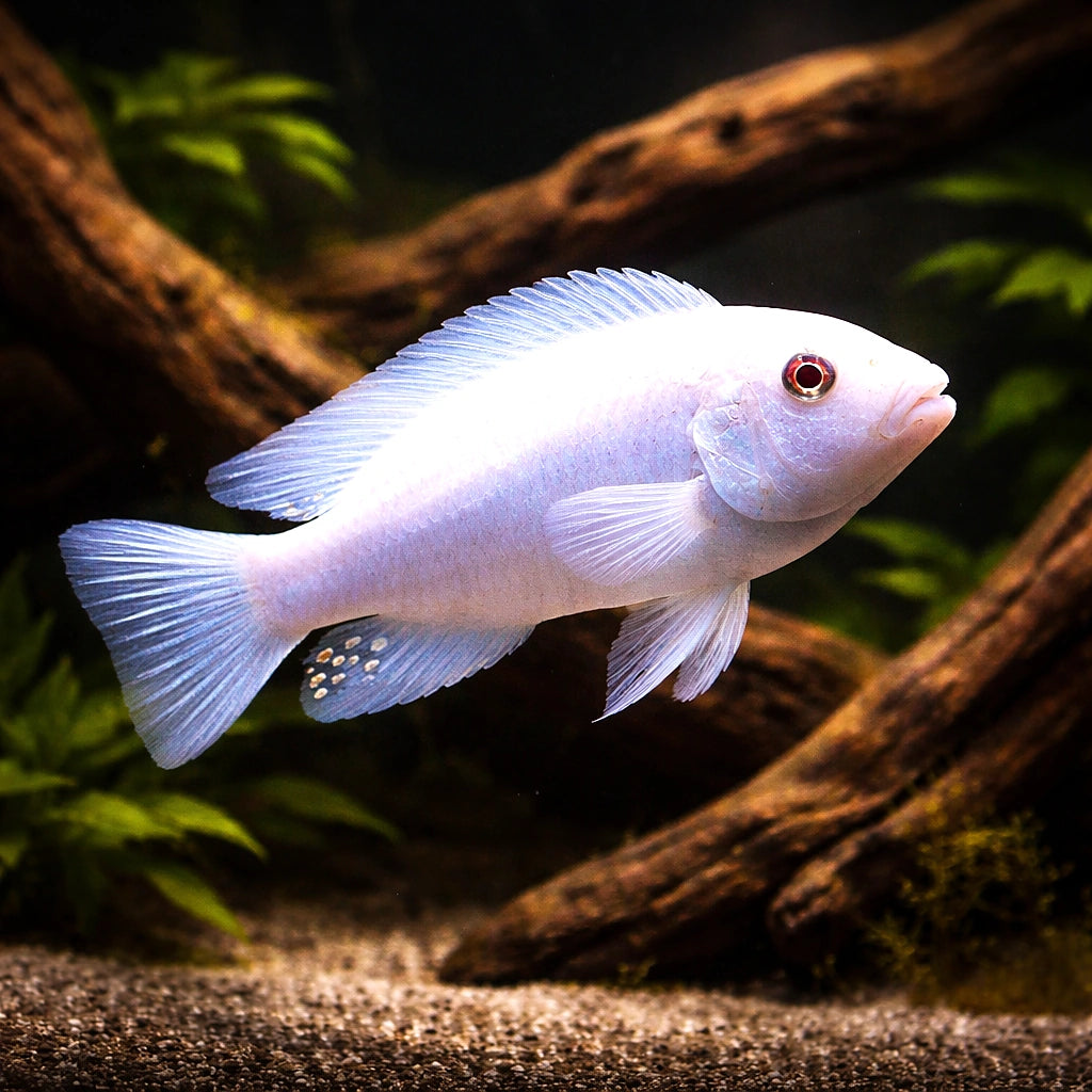 Pseudotropheus Pindani Albin — Chindongo socolofi 'Albino' - Aquarium Fish UK (Chindongo socolofi) — Add a rare albino…