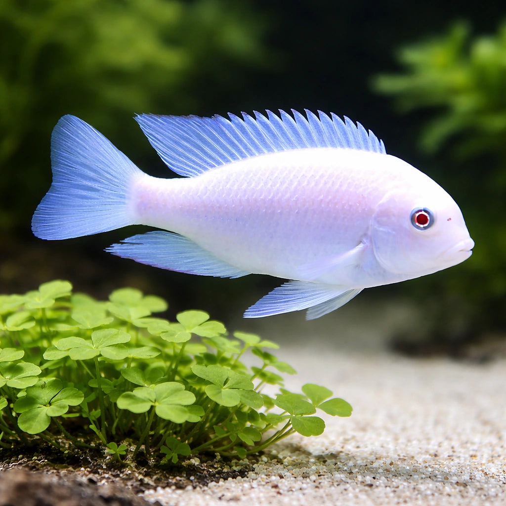 Red Albin Peacock Cichlid — Albino Cyrtocara moorii - Aquarium Fish UK (Cyrtocara moorii) — Add a rare Albino Cyrtocara…