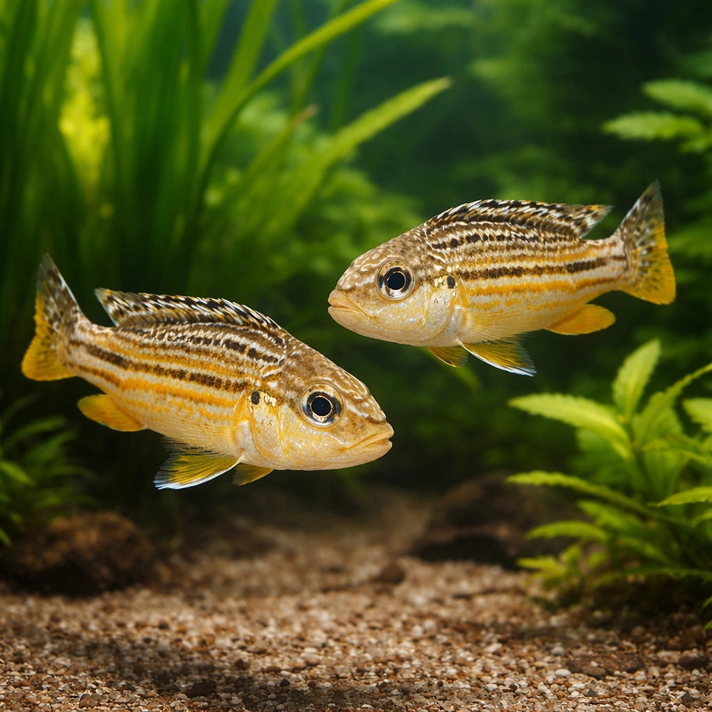 Dwarf Golden Mbuna Cichlid (Melanochromis sp.) - UK (Melanochromis auratus) — Add a bold Dwarf Golden Mbuna Cichlid to your…