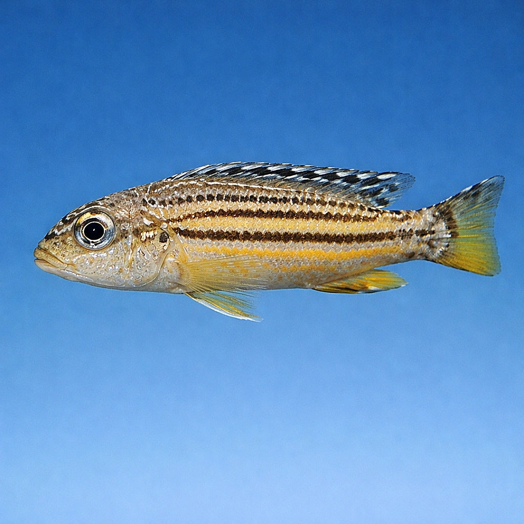 Dwarf Golden Mbuna Cichlid (Melanochromis sp.) - UK (Melanochromis auratus) — Add a bold Dwarf Golden Mbuna Cichlid to your…