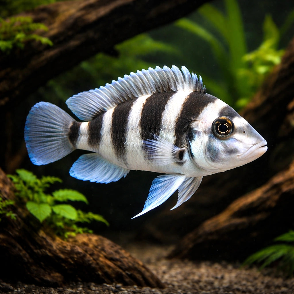 Five Bar Cichlid — Five-Barred Lamprologus - Aquarium Fish UK (Neolamprologus tretocephalus) — Buy Five-Barred Lamprologus…