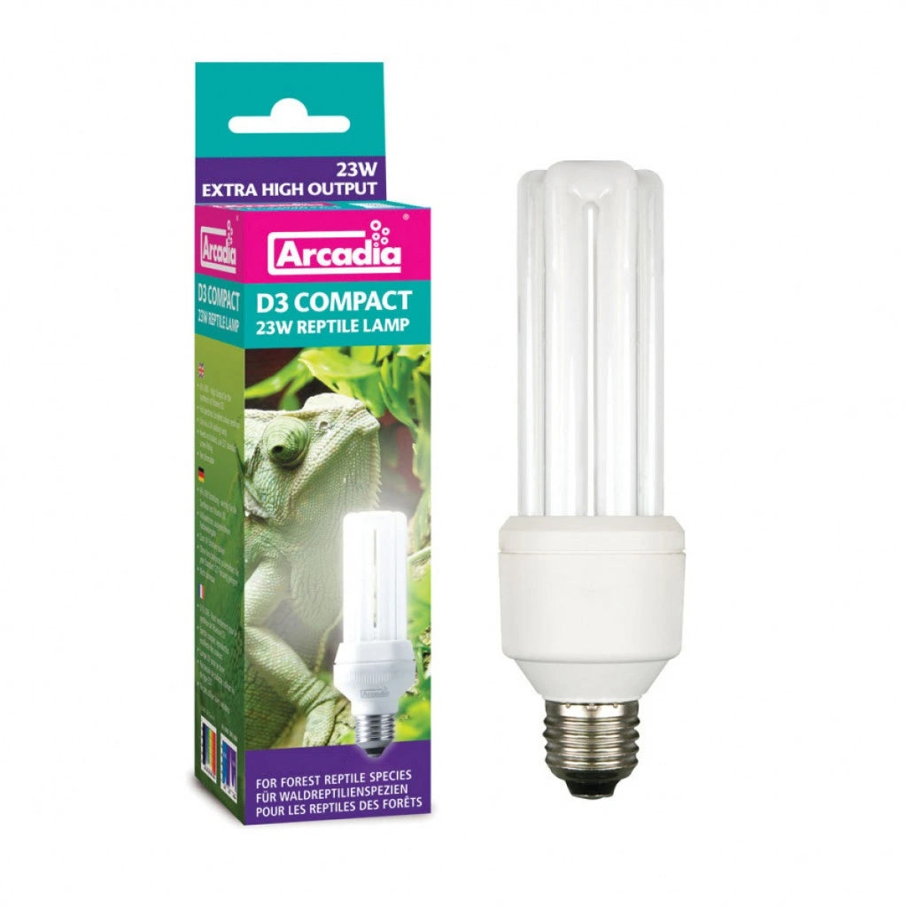 Arcadia E27 D3 Compact 7% 23W UVB compact lamp with E27 screw fitting