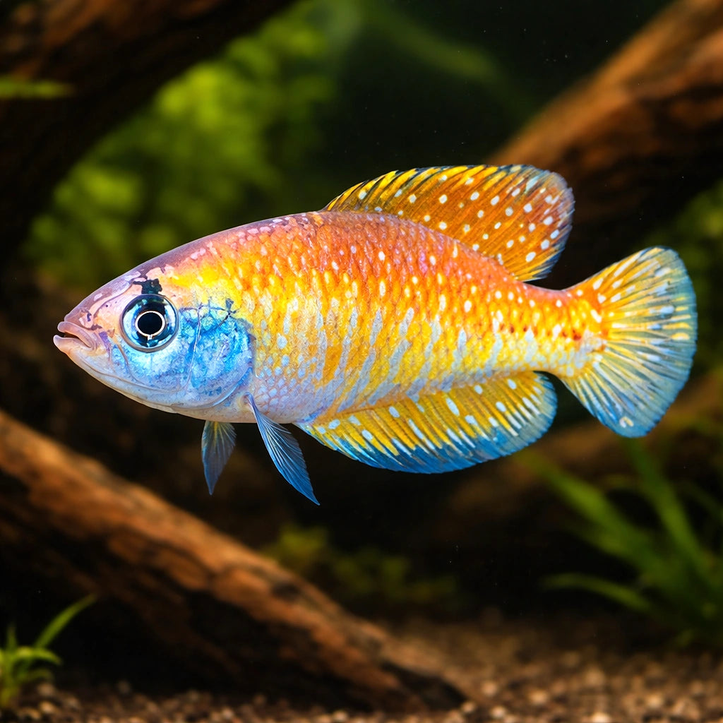 Argentine Pearl — tropical fish for sale UK — AI hero driftwood view