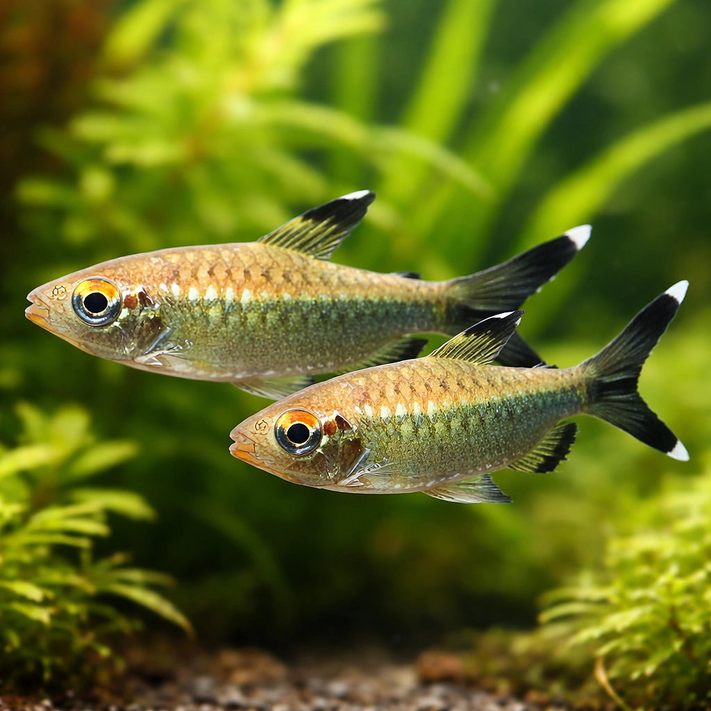 Arnoldichthys spilopterus 5 - — tropical fish for sale UK — AI pair planted view