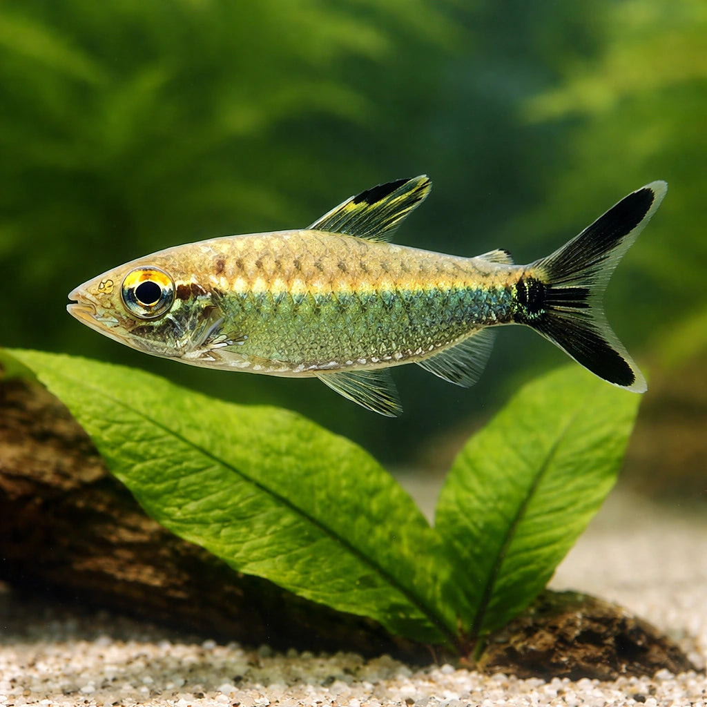 Arnoldichthys spilopterus 5 - — tropical fish for sale UK — AI scale plant view