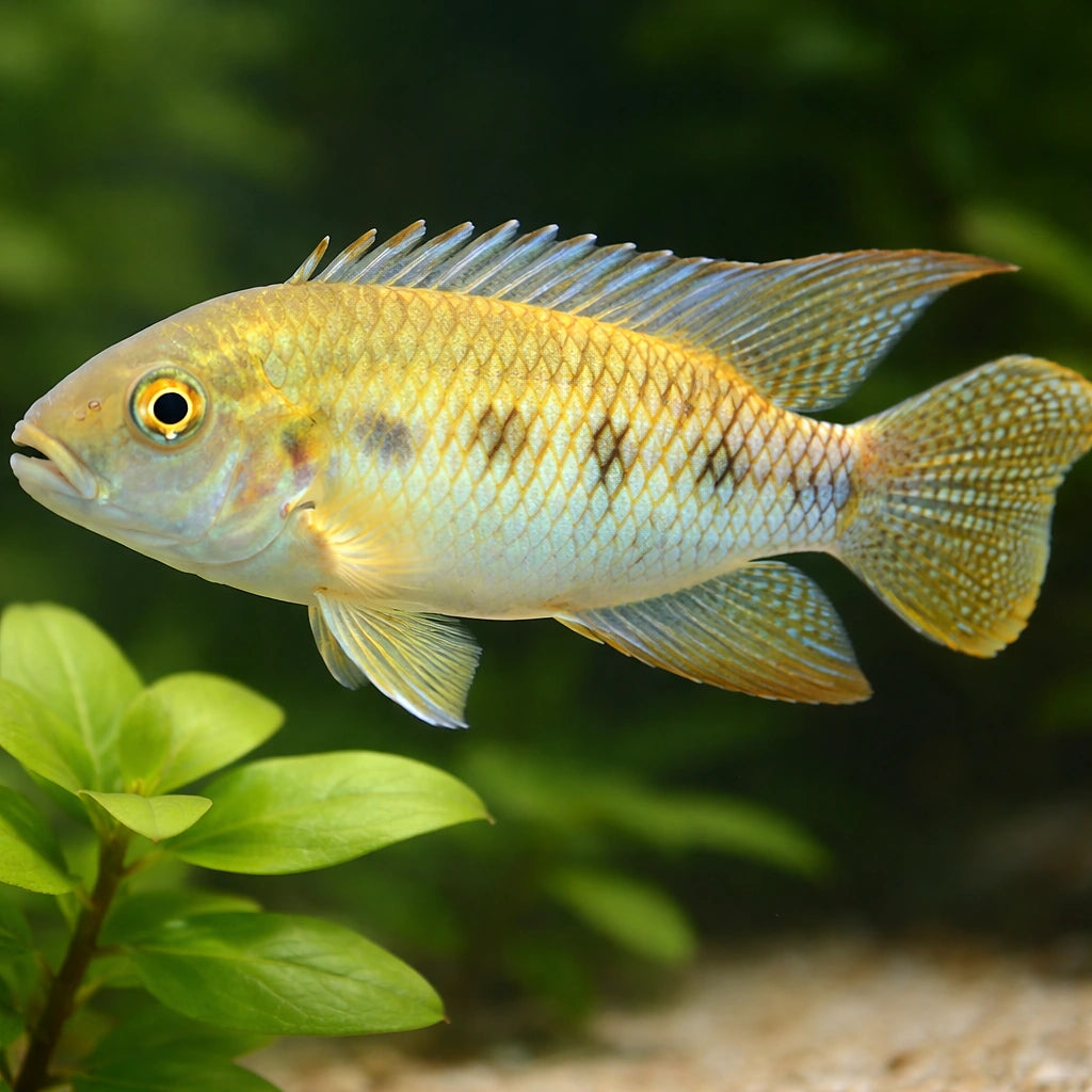 Arnold's Cichlid, Five-Spot — tropical fish for sale UK — AI scale plant view
