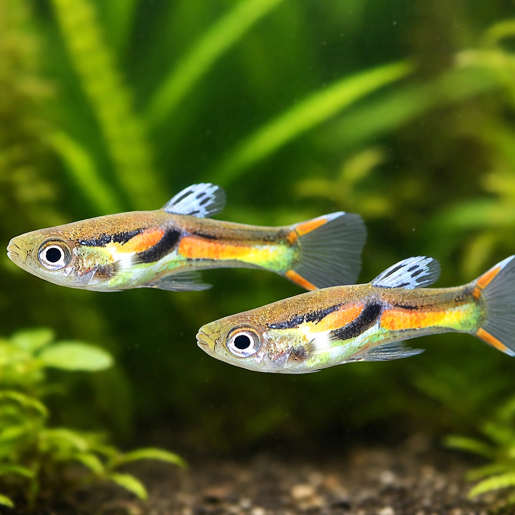 Endlers Guppy — tropical fish for sale UK — AI pair planted view