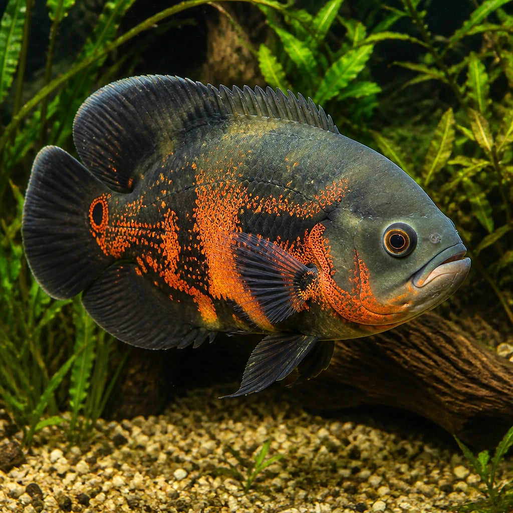 Astronotus Ocellatus - - Oscar - South American Cichlid, Thriving Cichlids That Foster Harmony in Your Aquarium, Ideal Companions for Tank Lovers — for sale UK — AI natural aquarium view