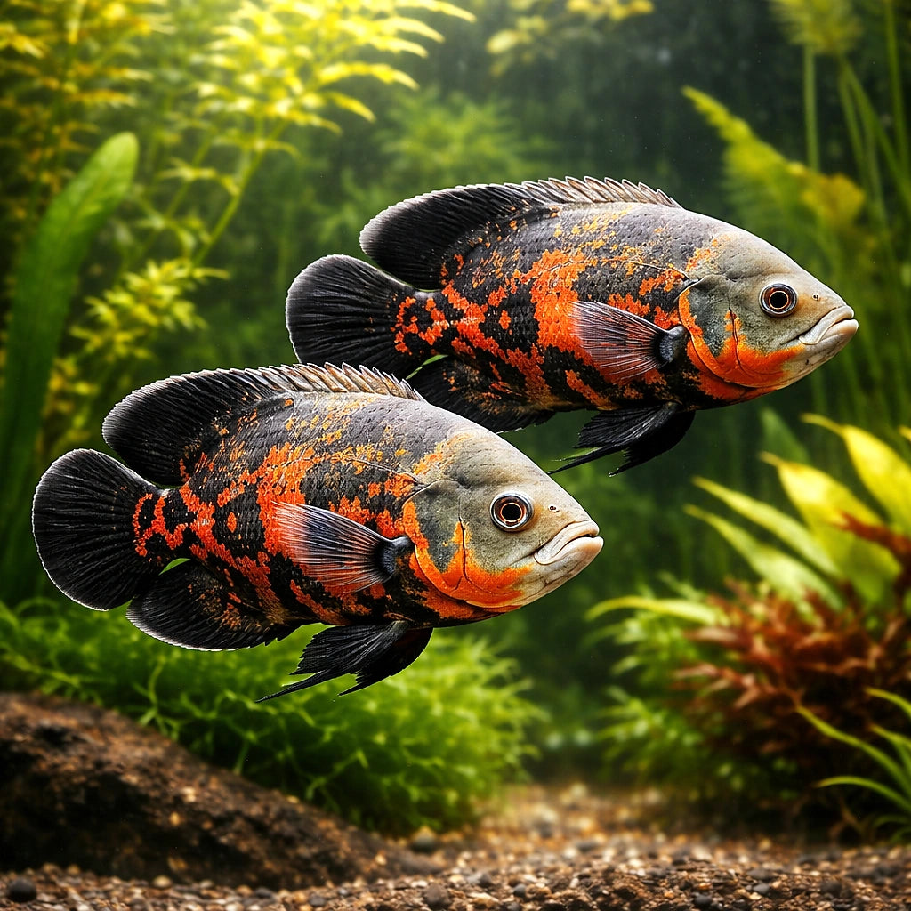Astronotus ocellatus — South American Cichlids for sale UK — AI pair planted view