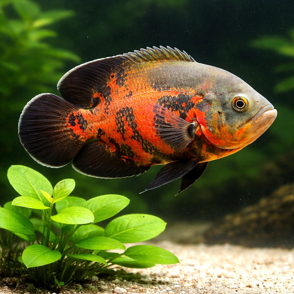 Astronotus ocellatus — South American Cichlids for sale UK — AI scale plant view