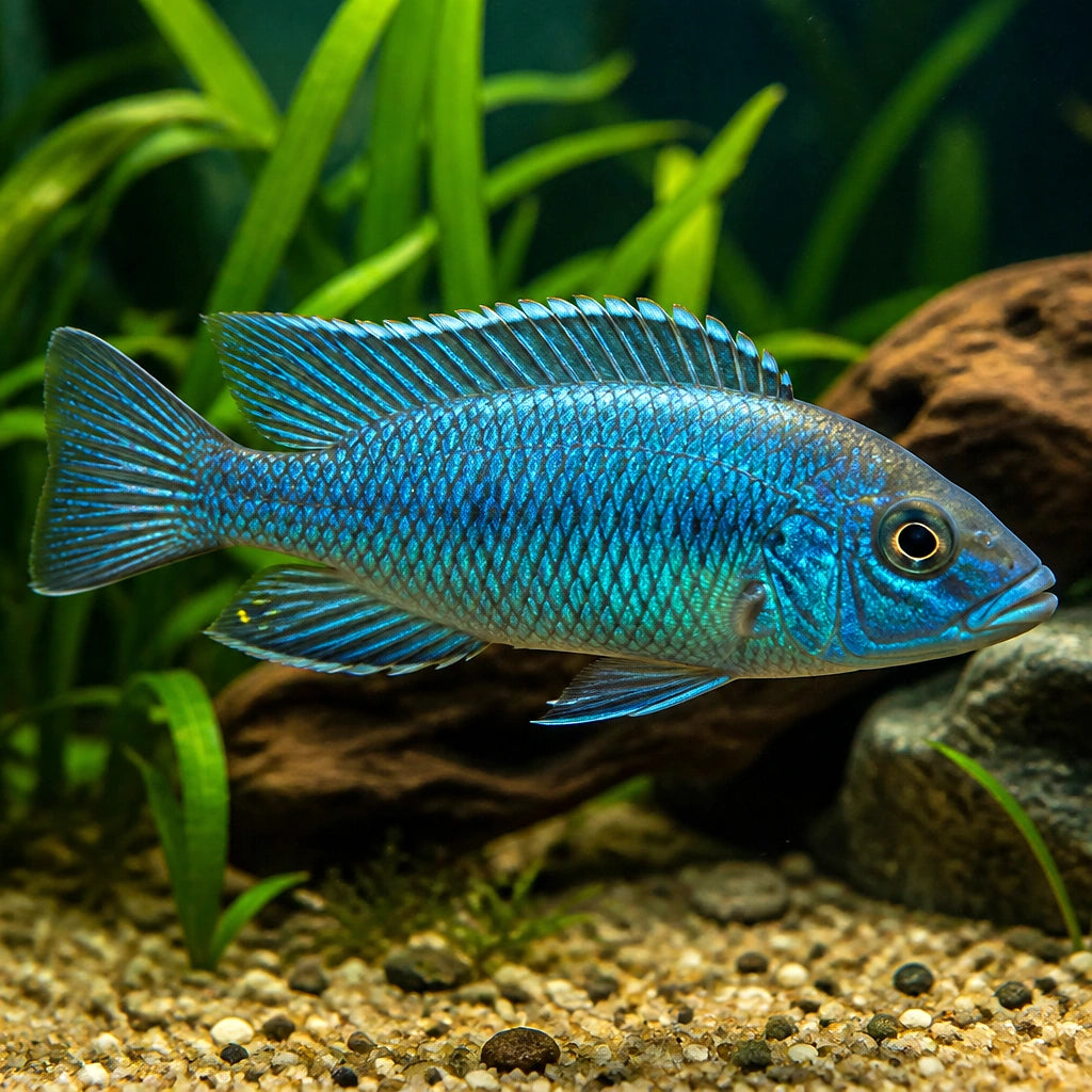 Aulonocara Turkis — tropical fish for sale UK — AI natural aquarium view