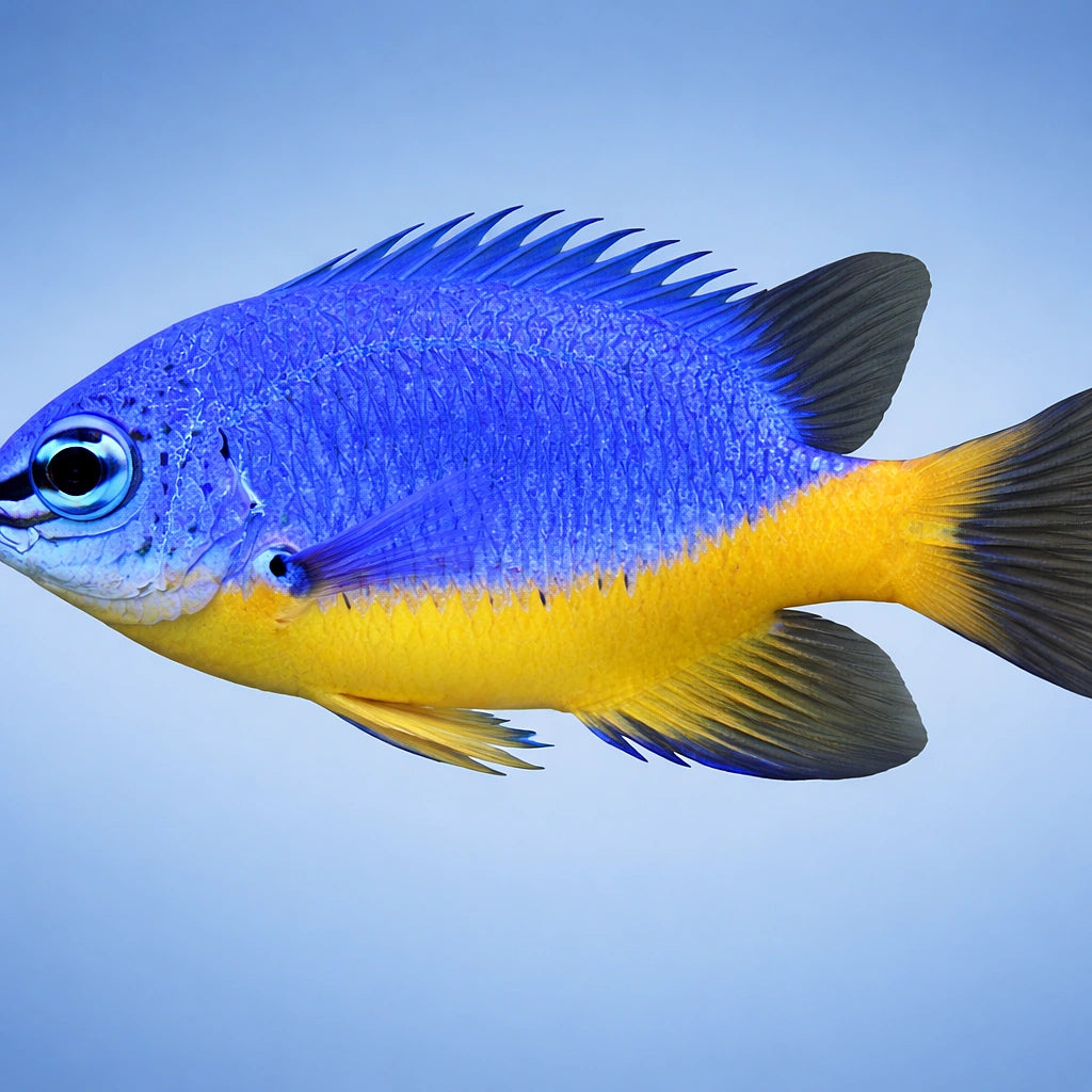 Azure Demoiselle M — tropical fish for sale UK — AI side clean view