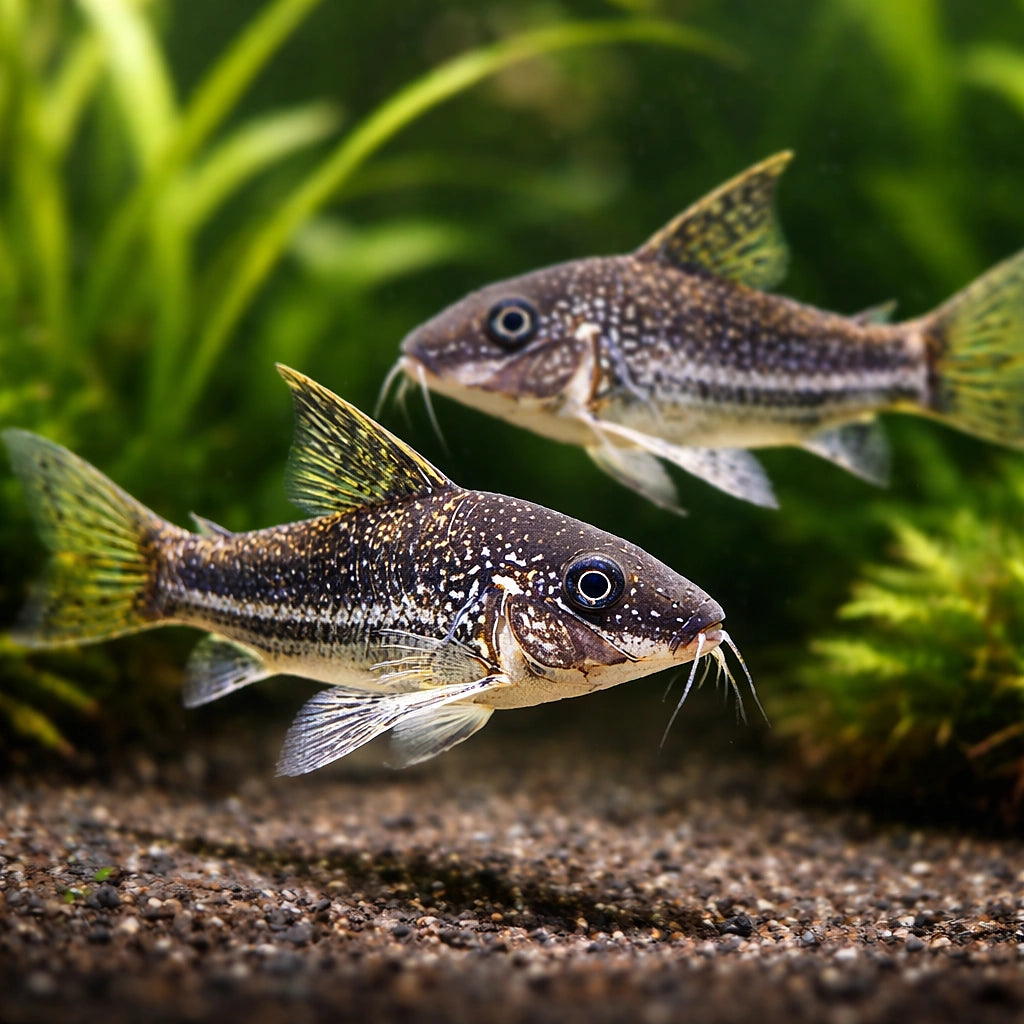 Banded Corydoras — tropical fish for sale UK — AI pair planted view