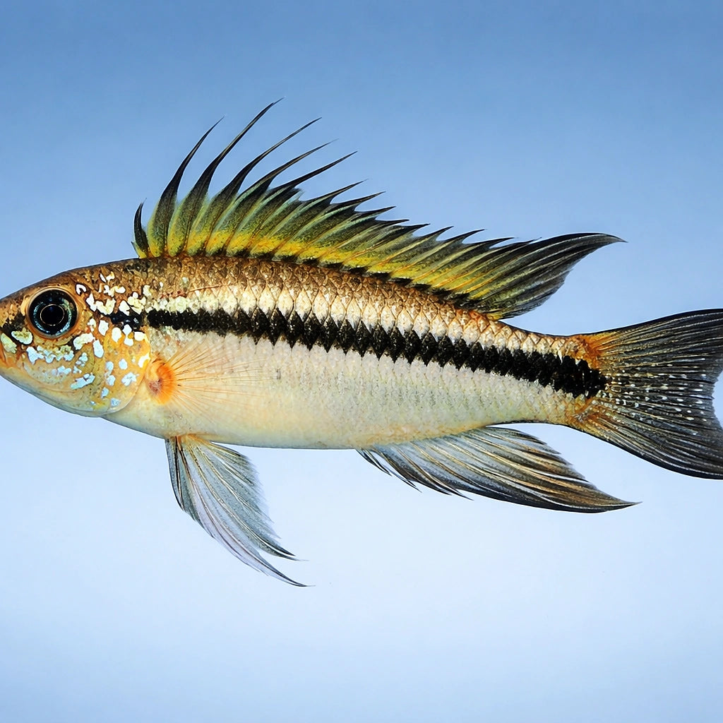 Banded Dwarf Cichlid orange — tropical fish for sale UK — AI side clean view
