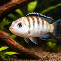 Banded Labido — tropical fish for sale UK — AI hero driftwood view