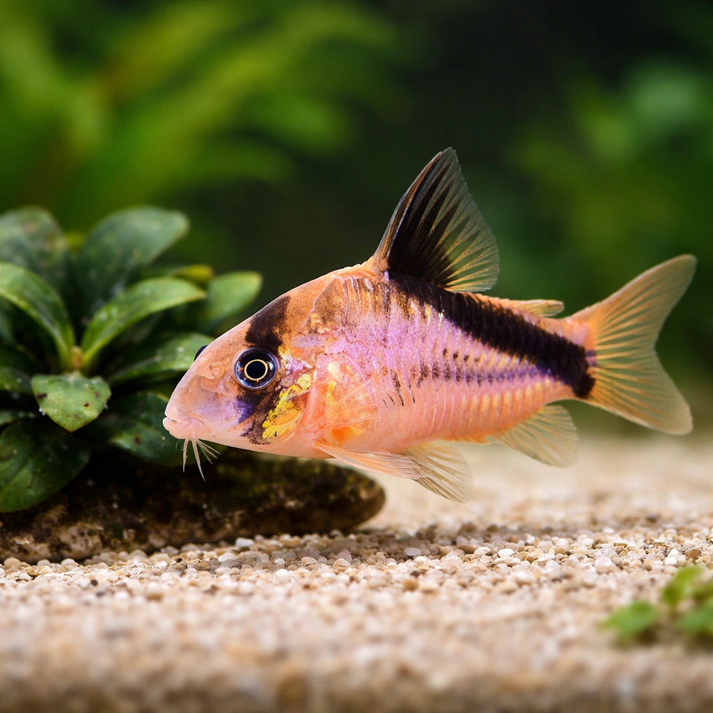 Bandit Corydoras — tropical fish for sale UK — AI scale plant view