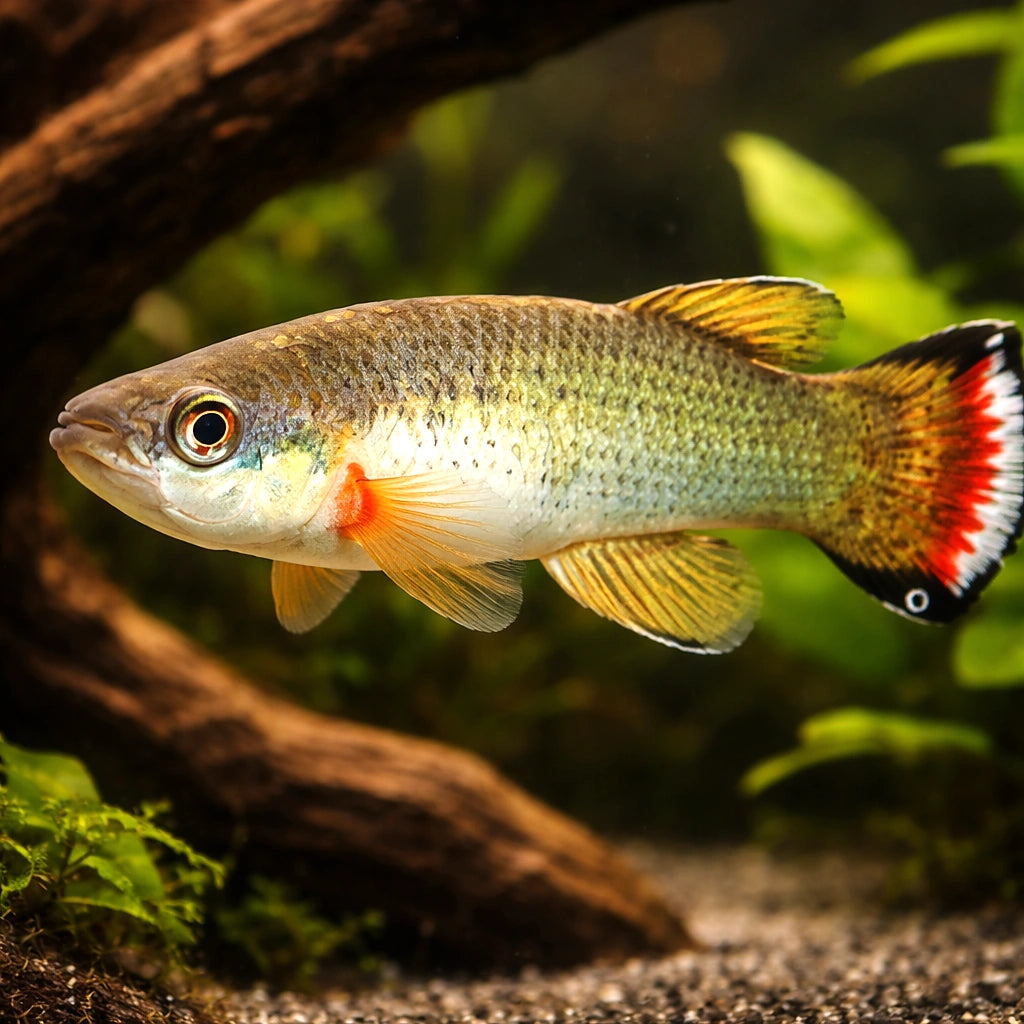 Bar-Tailed Rivulus — tropical fish for sale UK — AI hero driftwood view