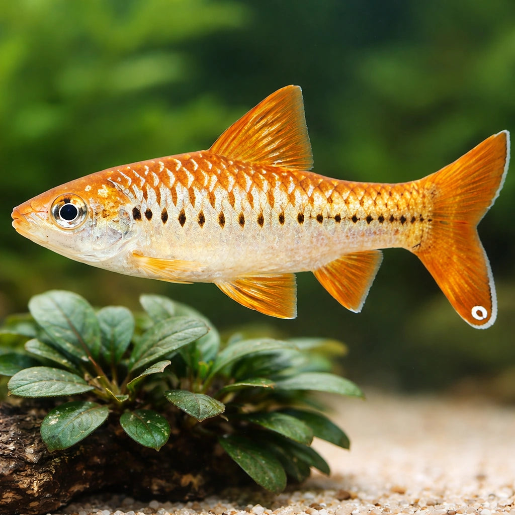 Barbus /Barbodes/ ablabes 3,5 - — tropical fish for sale UK — AI scale plant view