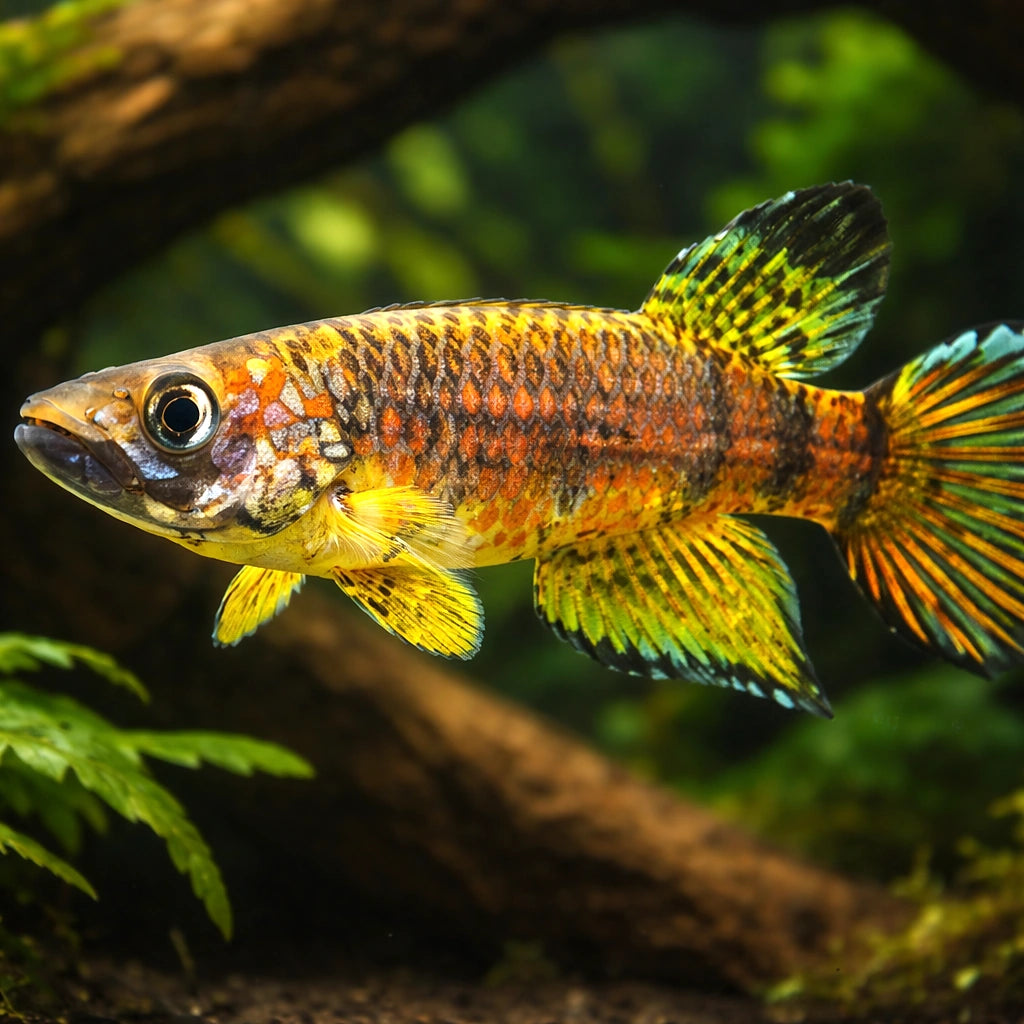 Berkenkamp's Epiplatys — tropical fish for sale UK — AI hero driftwood view