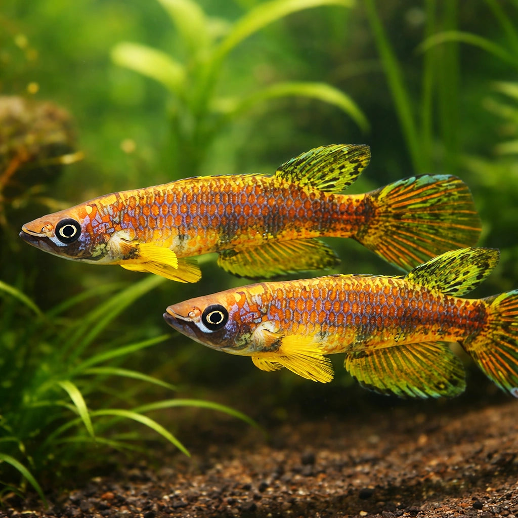 Berkenkamp's Epiplatys — tropical fish for sale UK — AI pair planted view