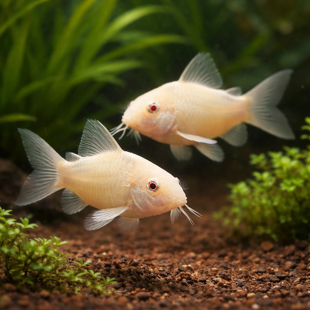 best algae eating fish — Catfish cory pleco for sale UK — AI pair planted view