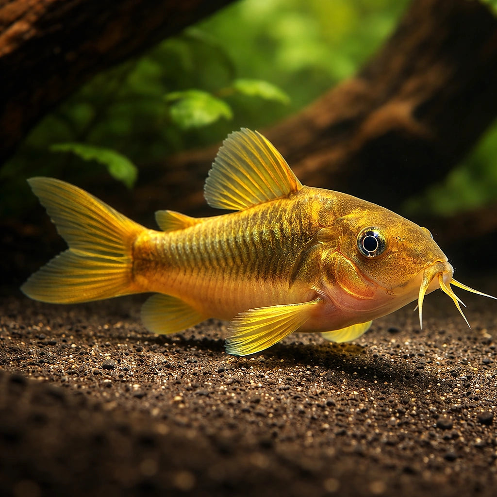 best algae eating fish — Catfish cory pleco for sale UK — AI hero driftwood view
