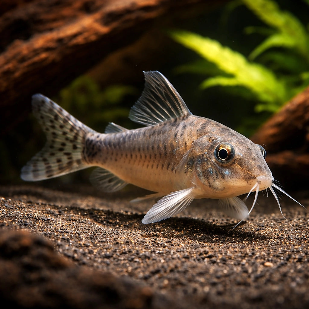 best algae eating fish — Catfish cory pleco for sale UK — AI hero driftwood view